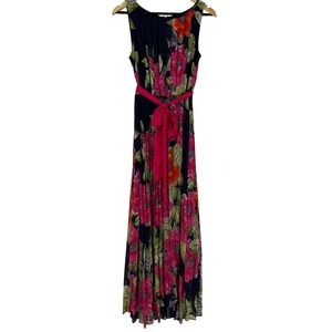belted chiffon maxi dress eliza j ELIZA J Blush Floral Print Capelet Cape Belted Sash Tie Maxi Gown w/  Pockets 10